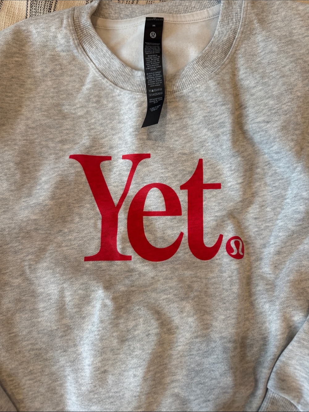 Custom lululemon athletica Gray Crewneck Sweatshirt studio "Yet" Logo